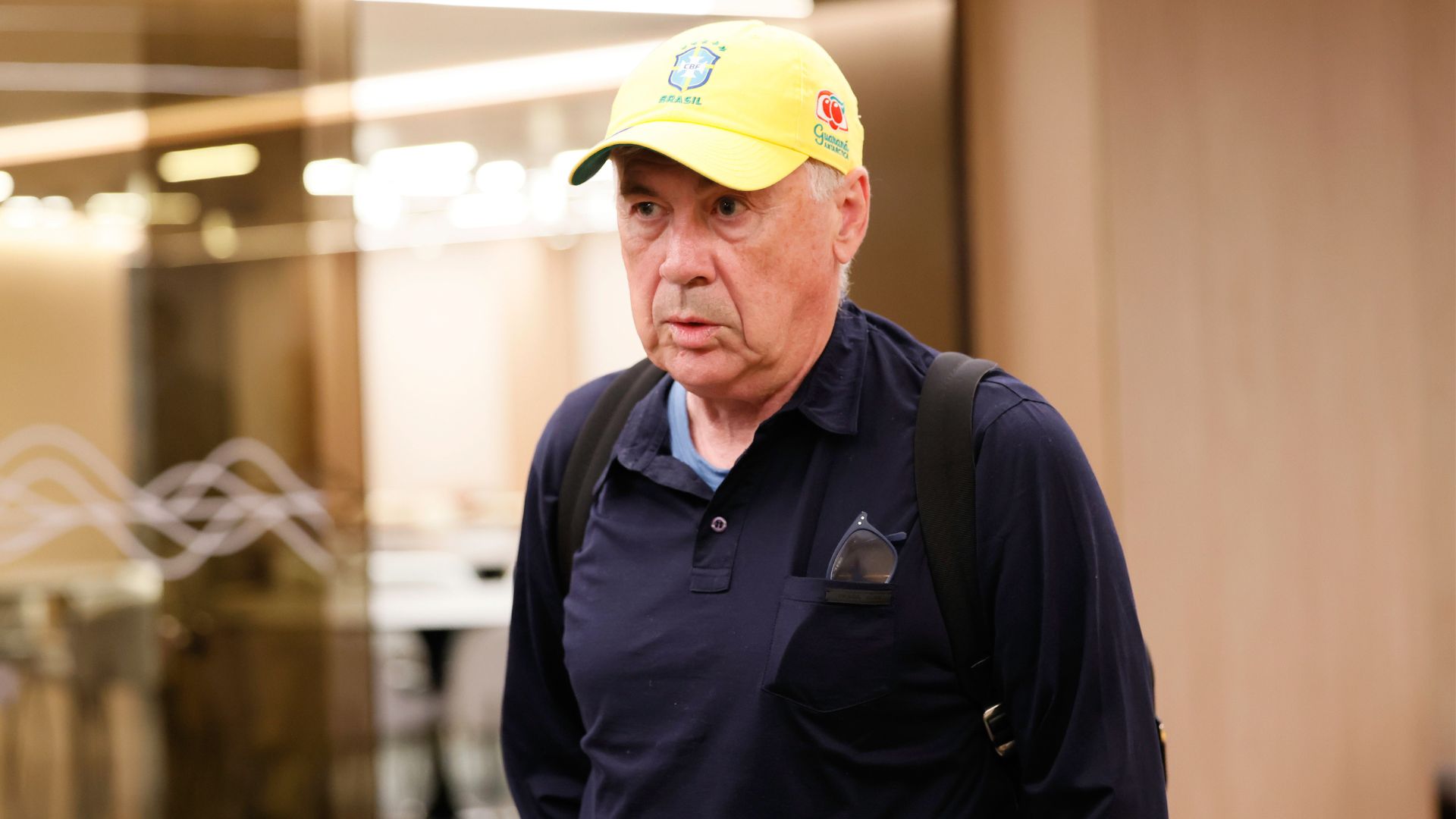 Carlo Ancelotti e o novo presidente da CBF em coletiva de imprensa