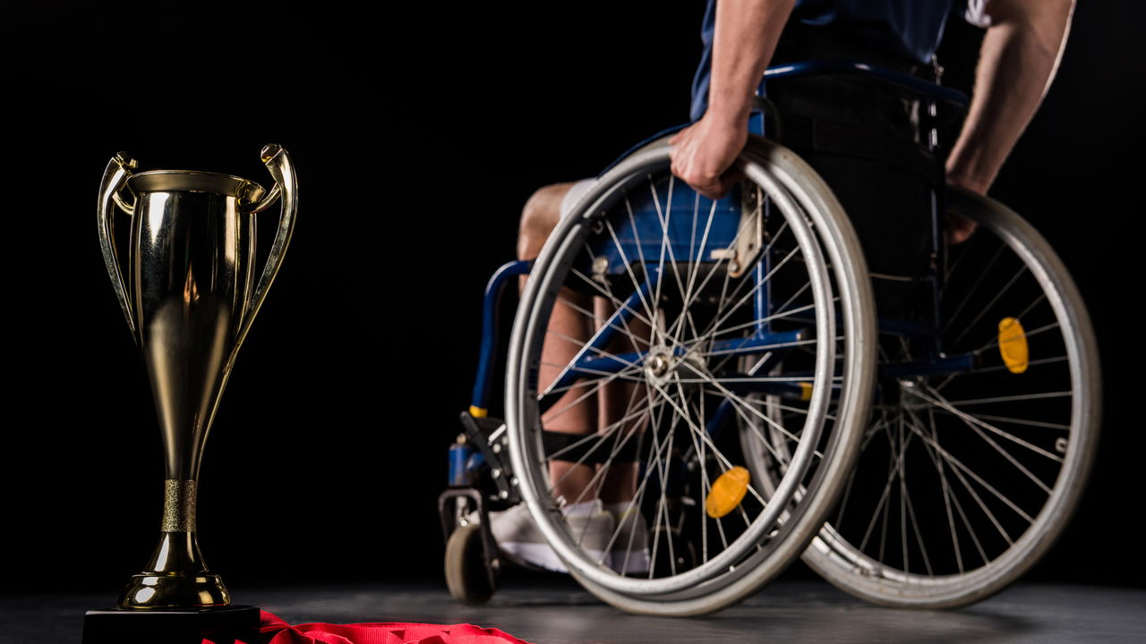 Atleta paralímpico em competição