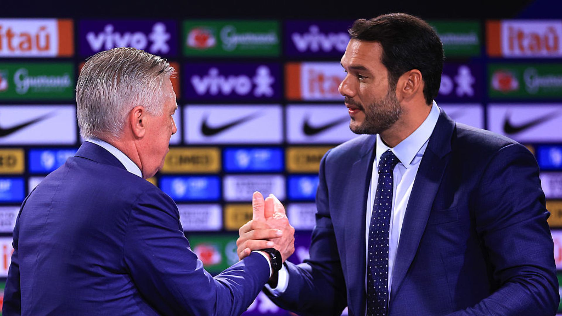 Carlo Ancelotti, novo técnico da Seleção Brasileira, em sua apresentação na CBF