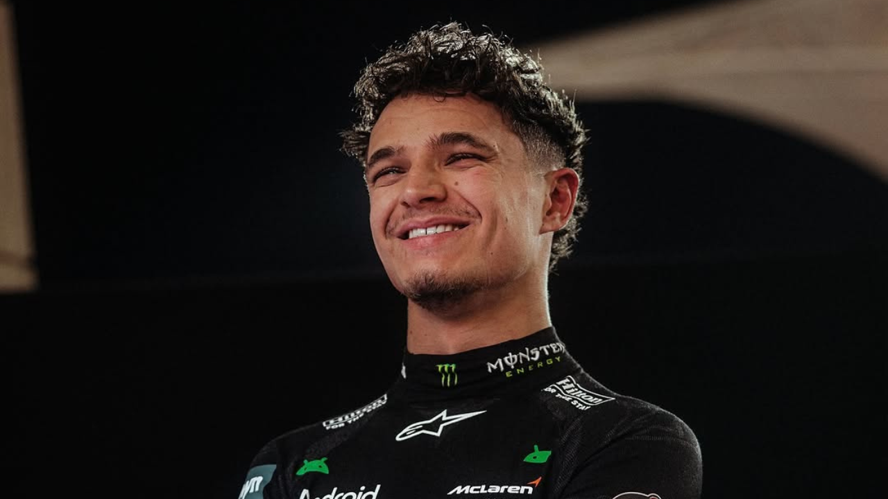 Lando Norris comemorando vitória no Grande Prêmio da Austrália 2025