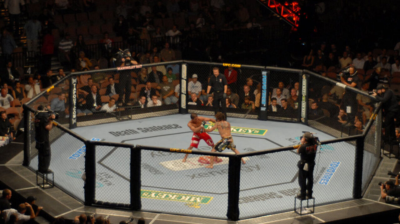 news.img_alt Lutador celebrando a vitória no UFC