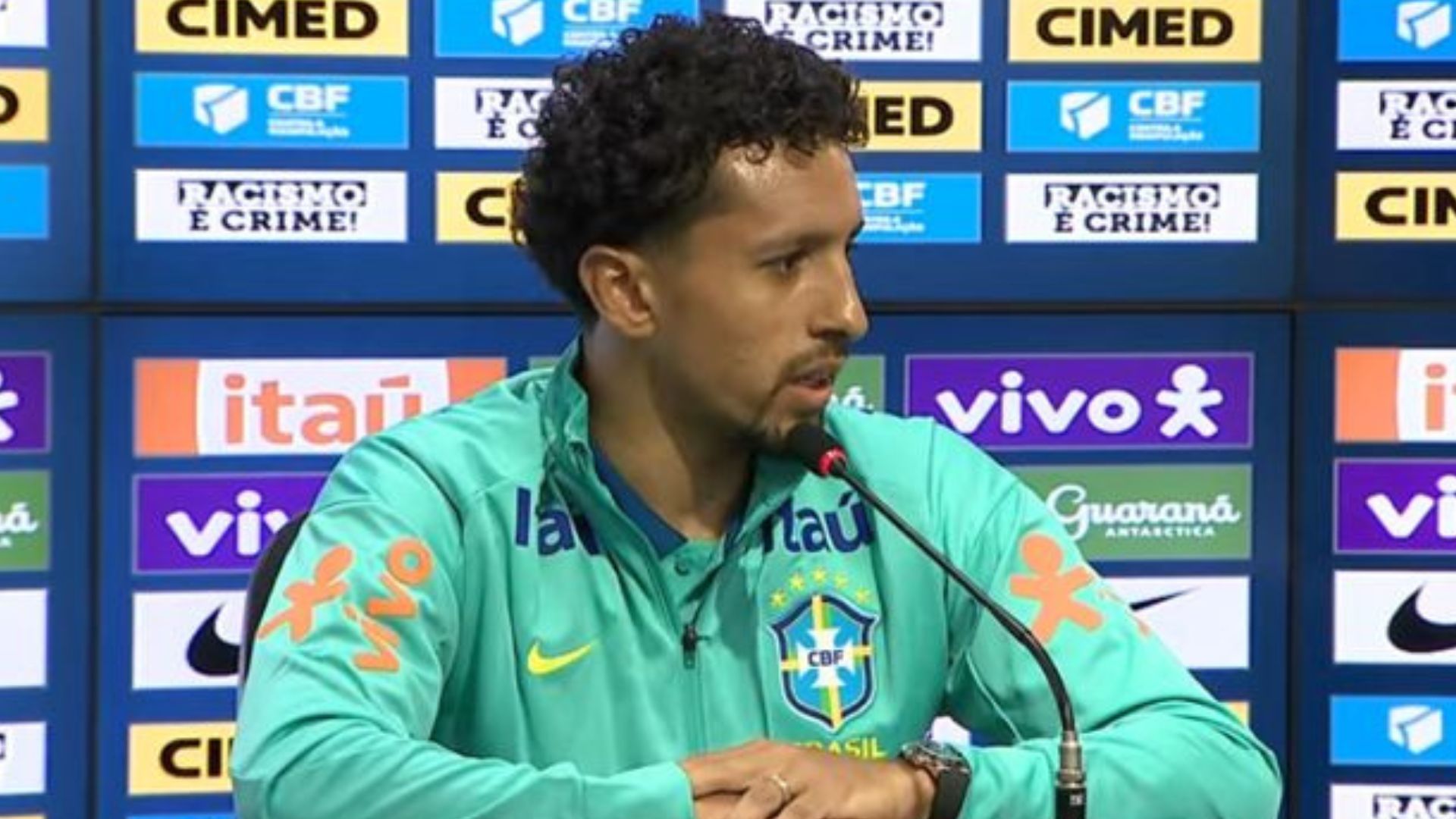 Marquinhos e Ancelotti na Seleção Brasileira