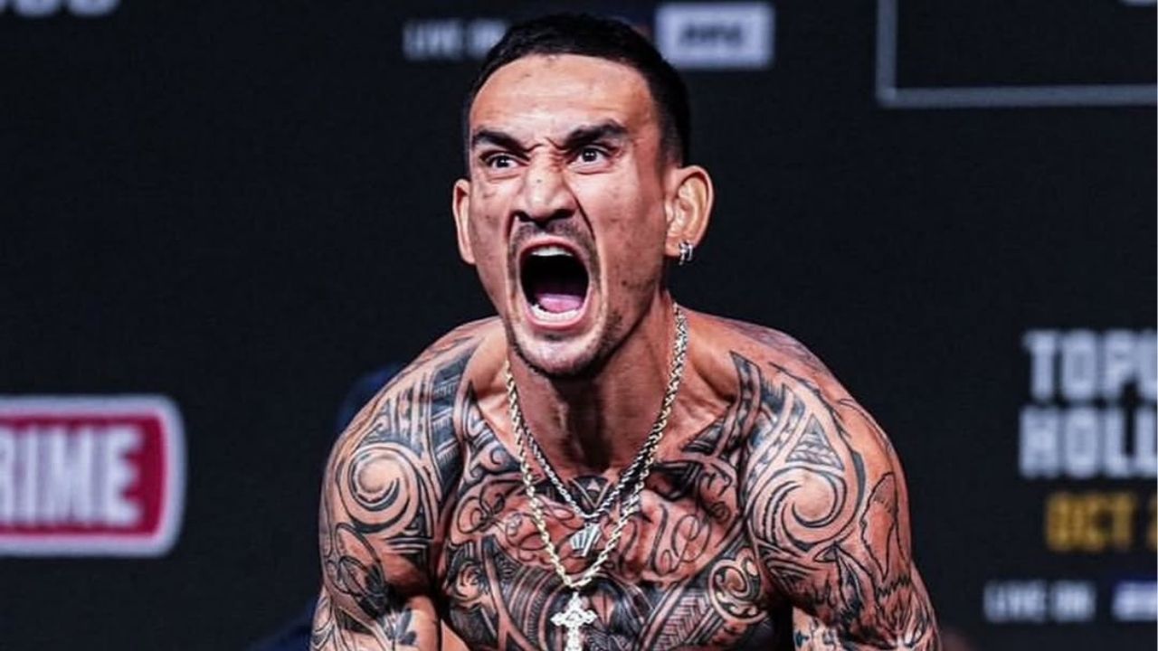 Max Holloway aplicando técnicas aprendidas em videogames durante luta no UFC