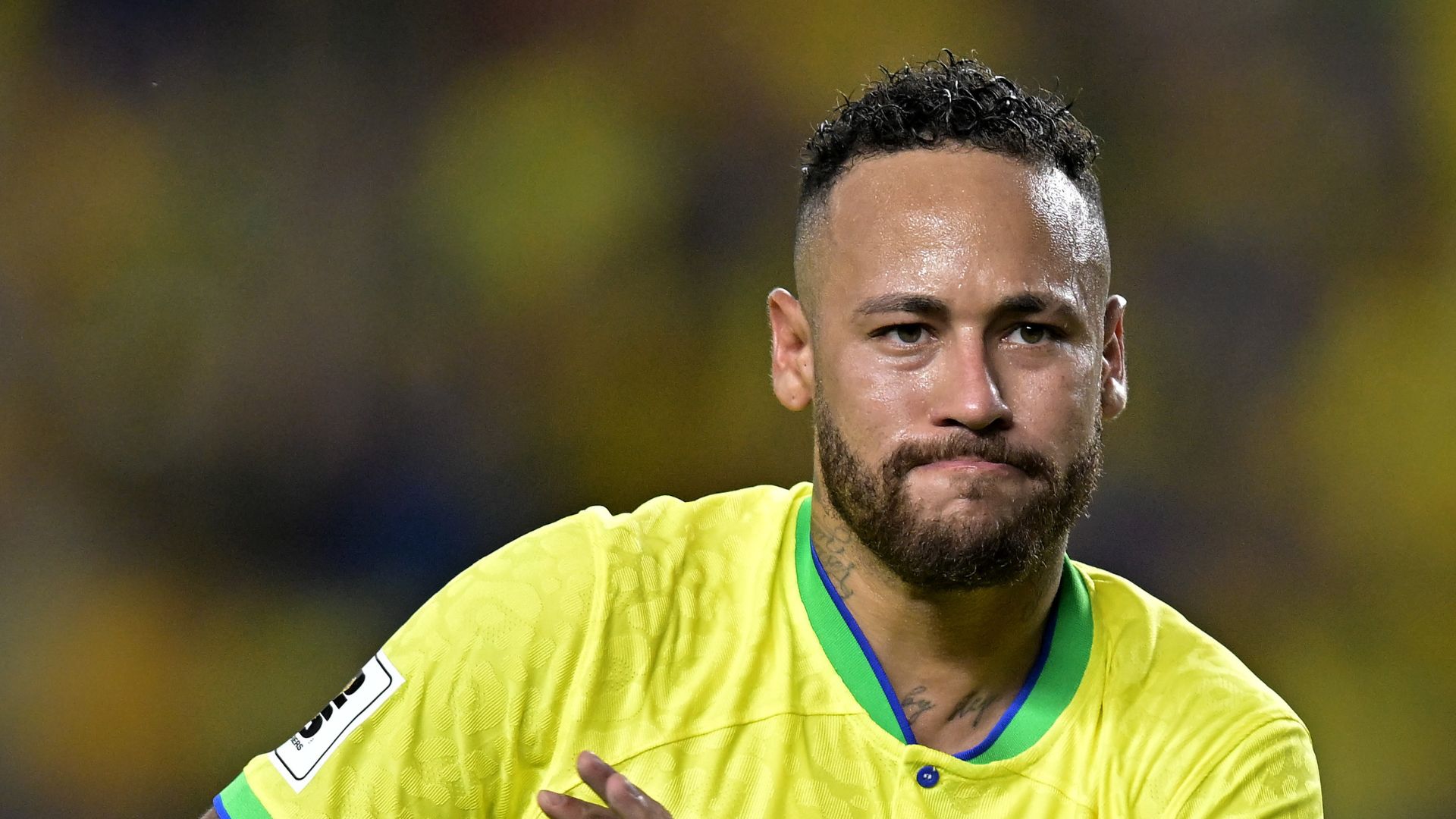 Neymar comemorando gol emocionante pelo Santos