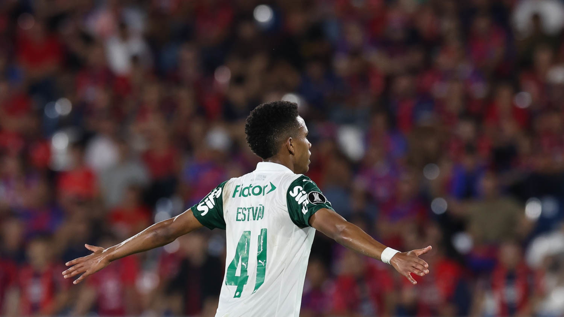 Jogadores do Palmeiras comemoram gol na partida contra o Cerro Porteño