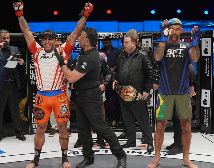 Irwing King Kong e Bianca Sattelmayer celebram suas vitórias históricas no SFT Combat 56