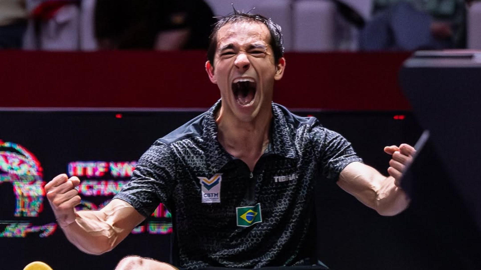 Representantes brasileiros comemoram a conquista da sede do Mundial de Tênis de Mesa de 2029