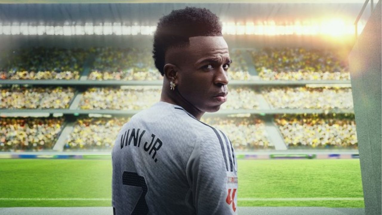 Vinicius Jr. comemorando gol pelo Real Madrid